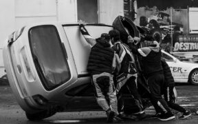 Dogs showing tension during car loading